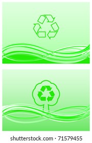 fondo verde con símbolo de reciclaje