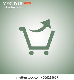 Green background.  remove from the shopping cart, vector illustration, EPS 10