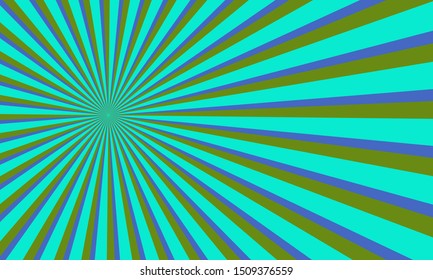 Green Background with retro rays. Vintage backdrop, boom, comic, circus pattern. Cartoon pop art template. Vector