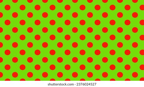 Green background seamless pattern with red dots