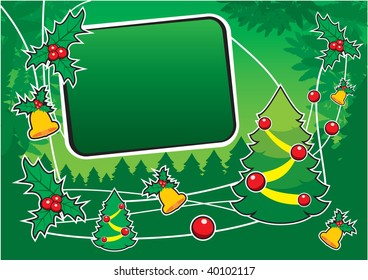 green background with seasonal design elements