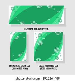 Green background set with three different size design. Easy to edit with vector file. Can use for your creative content. Especially for banner background design.