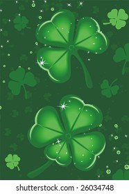 Green background with shamrock
