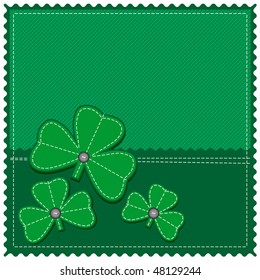 green background with shamrock, clover