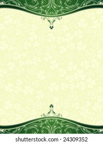 green background with shamrock, vector illustration