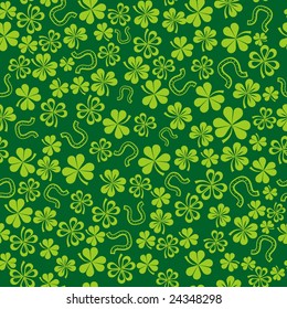 green background with shamrock, vector illustration