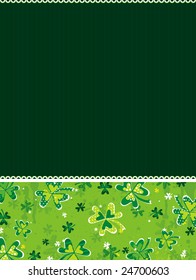 green background with shamrock, vector illustration