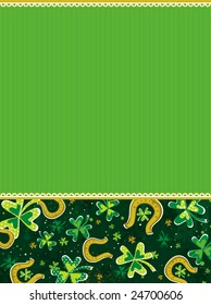 green background with shamrock, vector illustration