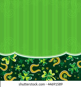 green background with shamrock, vector illustration