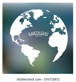Green background with a silhouette of our planet for Earth day