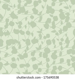 green background with silhouettes of plants. Use as wallpaper or a neutral backdrop. seamless texture