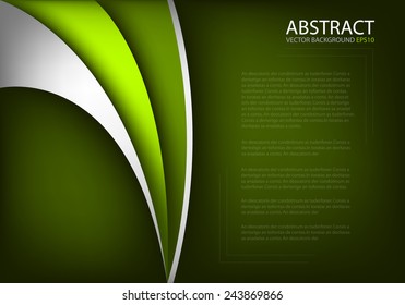 Green background with silver and purple curve line with dark space for text and message modern background design