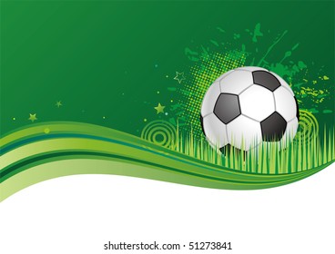 Green Background Soccer Ball Stock Vector (Royalty Free) 51273820