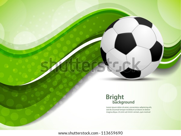 Green Background Soccer Ball Stock Vector (Royalty Free) 113659690 ...