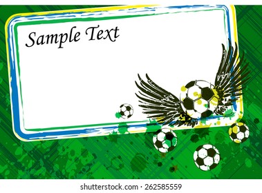 Green background with soccer ball / Soccer ball Poster Soccer ball banner design

