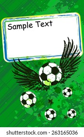 Green background with soccer ball / Soccer ball Poster Soccer ball banner design
