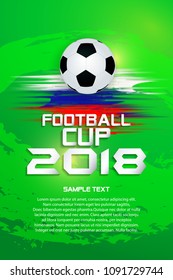 Green background with soccer cup 2018 / Soccer cup 2018 ( Poster, Banner, backdrops design )