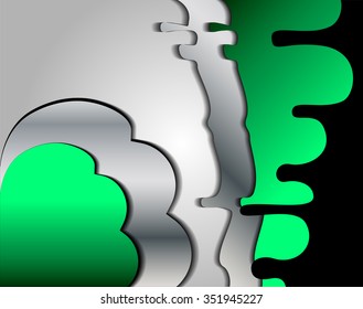 Green background space shadow overlap and dimension modern texture pattern for text and message website design

