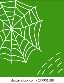 green background with a spider web