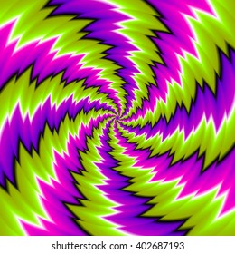 Green Background With Spirals (spin Illusion)