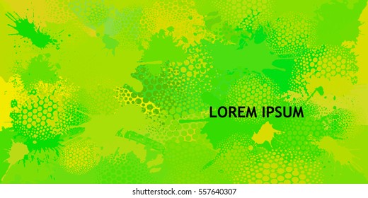 green Background from the spots of paint. Vector