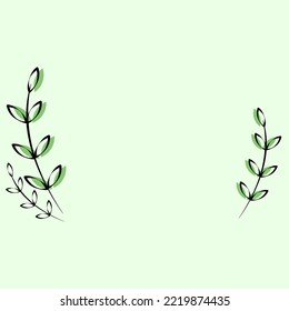 green background with sprigs of flowers