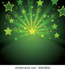 green background with stars