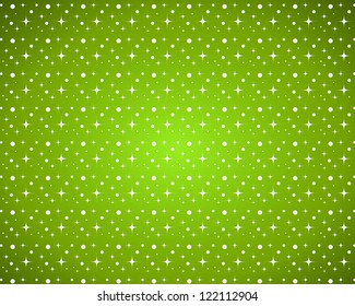 green background with stars and dots. christmas background