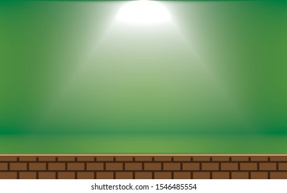 green background studio vector illustration