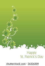 green background with stylish shamrock pattern card