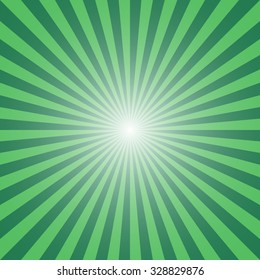 green background : sunburst vector