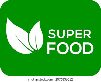 Green Background Super Food  Logo Or Icon ,super Food Vector Logo