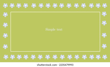 green background for text with blue flowers