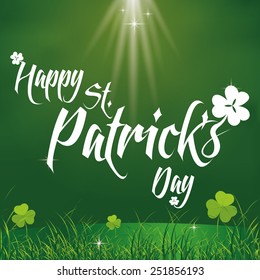 a green background with text and clovers for patrick's day