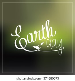 Green background with text for earth day