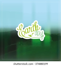 Green background with text for earth day