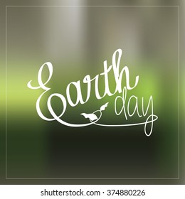 Green background with text for earth day