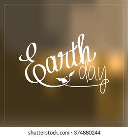 Green background with text for earth day