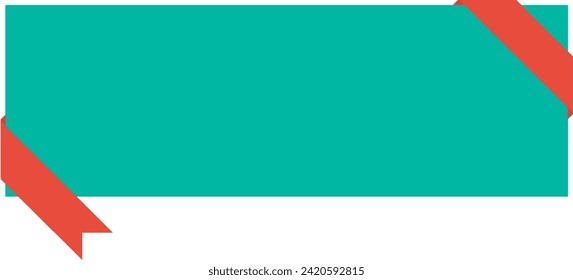 Green background text placeholder with copy space for text. Blank text box with a ribbon. vector illustration background.