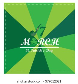 Green background with text and stripes for patrick's day