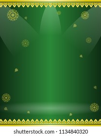 Green background in Thai style art backgrounds with copy space, illustration vector eps10.