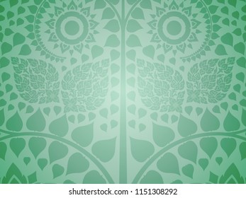 green background in Thai style art background, illustration vector eps10.