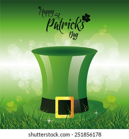 a green background with a traditional hat and text for patrick's day