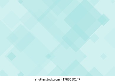 Grüner Hintergrund mit transparenten Quadraten, Hombusse, Tapete, einfacher Hintergrund für Cover, Webseiten und Konferenzen, Visitenkarten. Vektorgrafik

