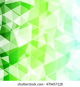 green background transparent triangles. polygonal design. vector illustration. for the design of your business plans, presentations, wallpapers
