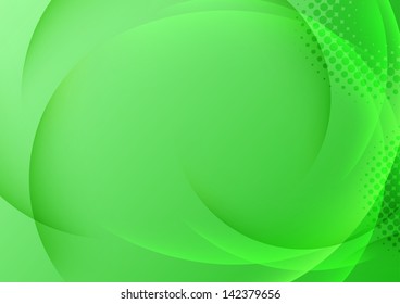 Green background with transparent waves. Vector illustration