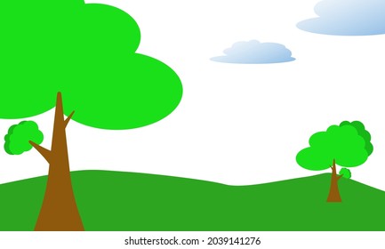 fondo verde con diseño de ilustración de árbol.