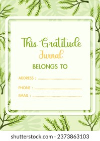 Un fondo verde con hojas de árboles tropicales para un diario de gratitud