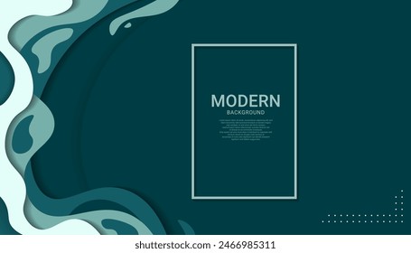 Green background with unique, abstract design, wavy, liquid that gives it a modern and artistic feel