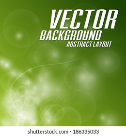 Green background. Vector abstract shapes on the green background.